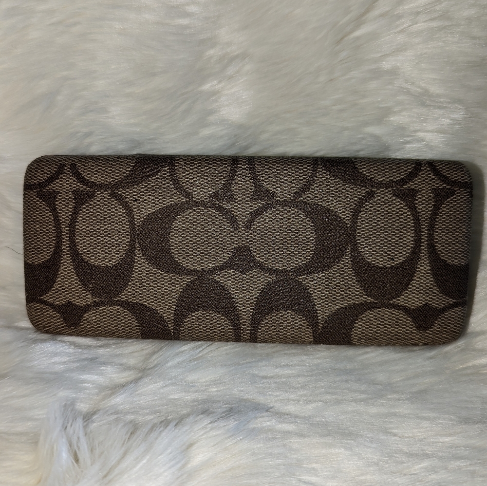 Coach C Monogram Hard Clamshell Eye Glasses Case